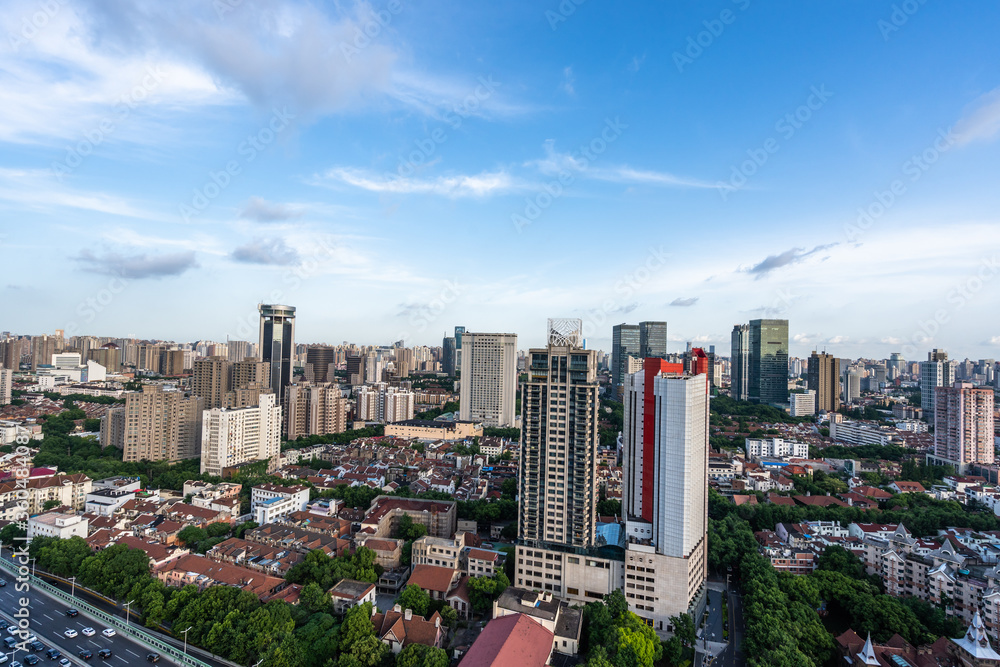Fototapeta premium city skyline in shanghai china