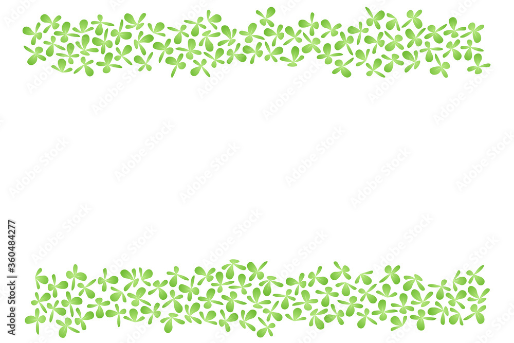 Micro green sprouts with empty space in the middle. Green sprouting top and bottom with copy space in between. Gardening, environment concept poster, backdrop, banner, template. Micro green sprouts with empty space in the middle. Green sprouting top and bottom with copy space in between. Gardening, environment concept poster, backdrop, banner, template.