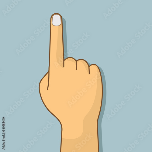 human hand making pointing symbol sign. vector illustration