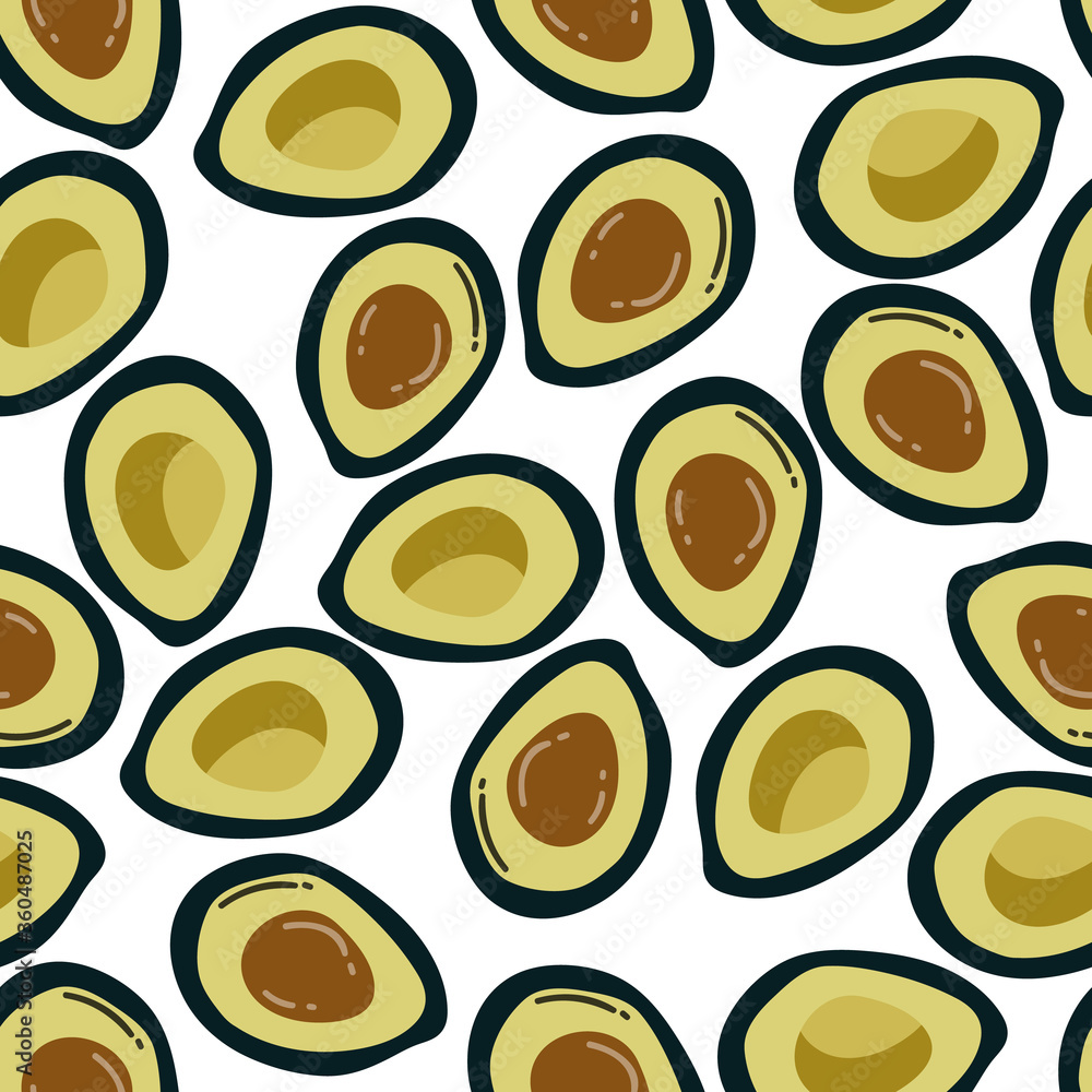 seamless pattern with hand drawn avocado. seamless pattern with hand drawn avocado.