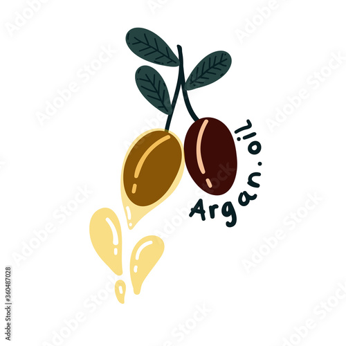 hand drawn argan oil vector illustration.