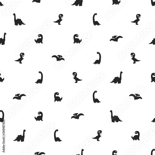 Hand drawing set of dinosaur. Seamless vector illustration on white background.
