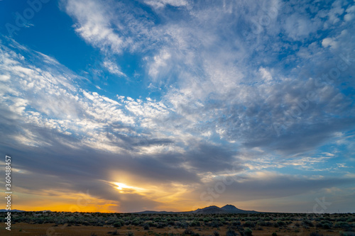 Golden Fire Sunset Time Lapse in Mojave Desert