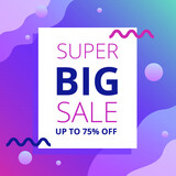 Super Big Sale. Sale banner template design, Big sale special offer. end of season special offer banner. vector illustration. EPS 10