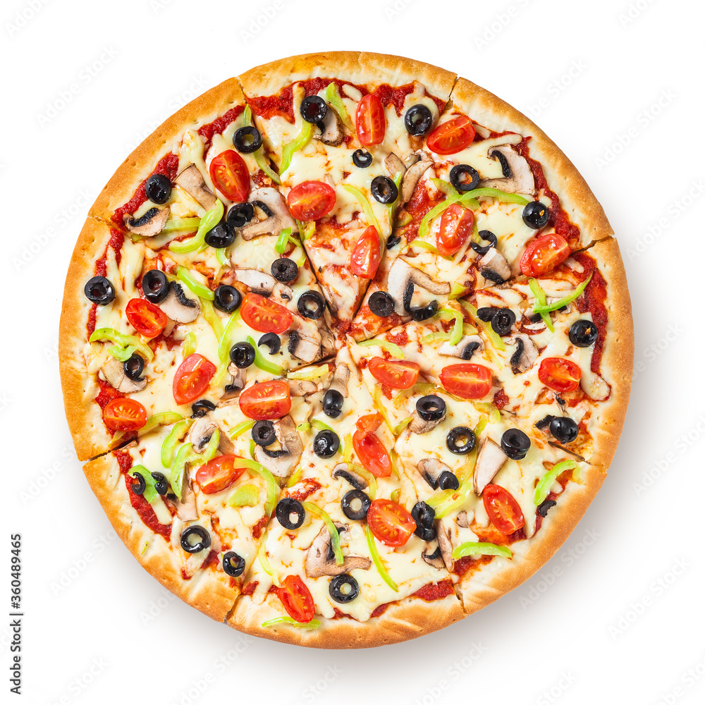 Pizza. Italian food ready to eat. Tasty Italian pizza isolated on a white background
