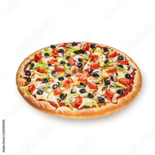 Obraz na płótnie Pizza. Italian food ready to eat. Tasty Italian pizza isolated on a white background w salonie