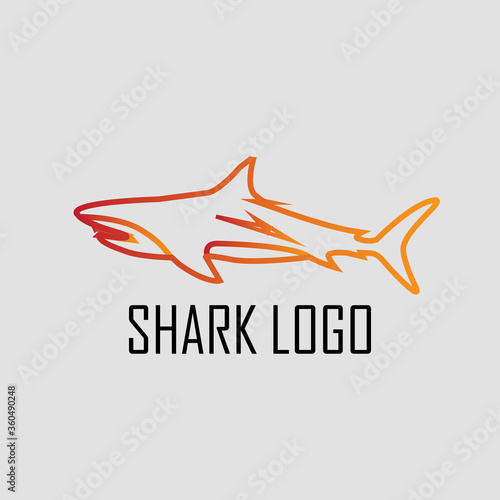 Illusrtration vector graphic of Minimalist Shark logo with a simple but cool and elegant shape. Good for people who need a business logo with a fish theme. Can also be used as an esport logo