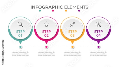 Presentation business infographic template with 4 options. Vector illustration.