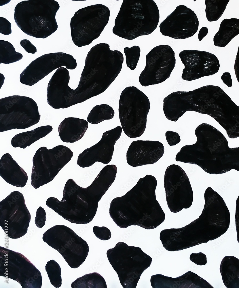 Graphic Dalmatian Print. Hand Paint. Cow Spotted. Graphic Dalmatian Print. Hand Paint. Cow Spotted.