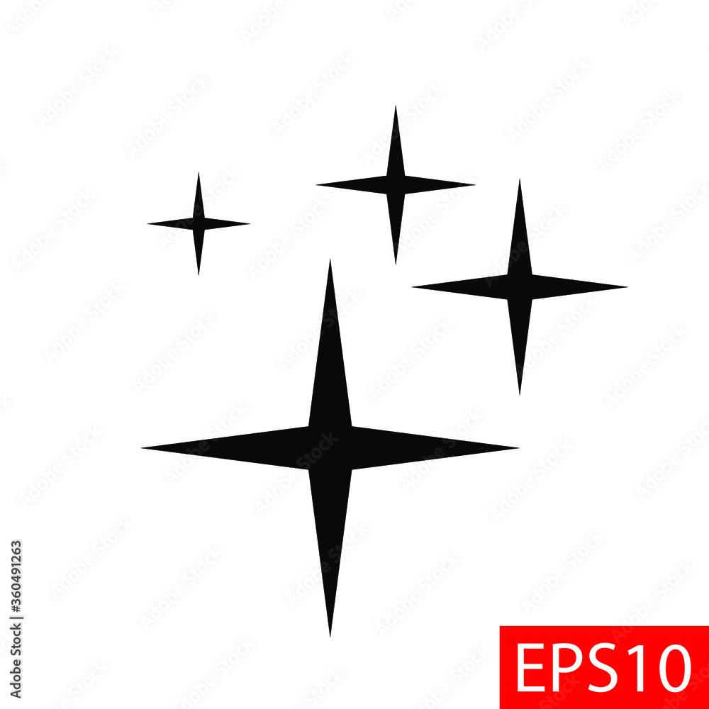 Stars twinkle icon. Flat sign for mobile and web design concept. Sparkle shining star vector illustration Stars twinkle icon. Flat sign for mobile and web design concept. Sparkle shining star vector illustration