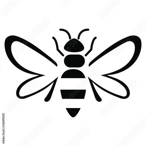Honey bee icon. Vector illustration.