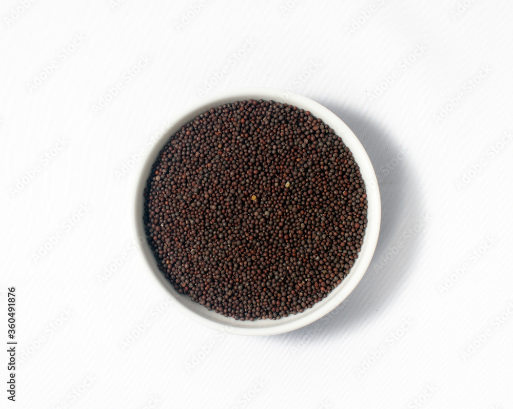 Ceylon Spice Mustard seeds, Isolated on white background Ceylon Spice Mustard seeds, Isolated on white background