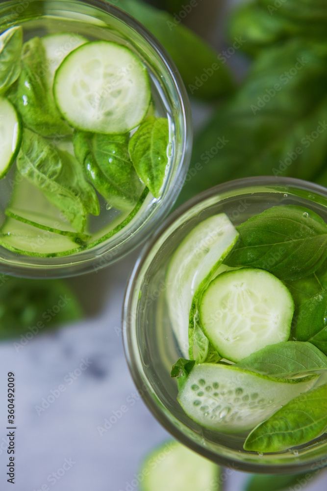 Fresh summer green vegetable cocktail Fresh summer green vegetable cocktail