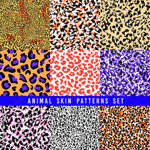 set of animal print vector patterns