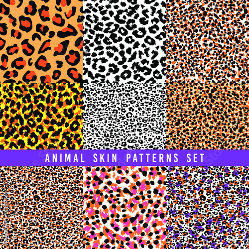 set of animal print vector patterns