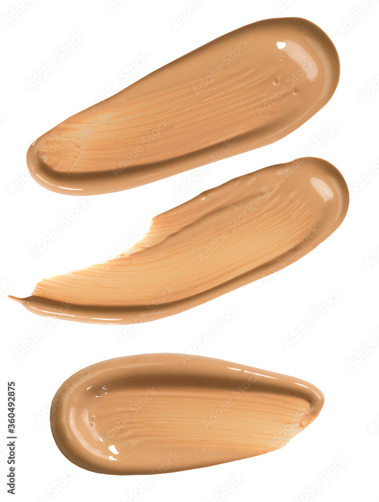 make up swatches foundation facial cosmetics isolated on white make up swatches foundation facial cosmetics isolated on white