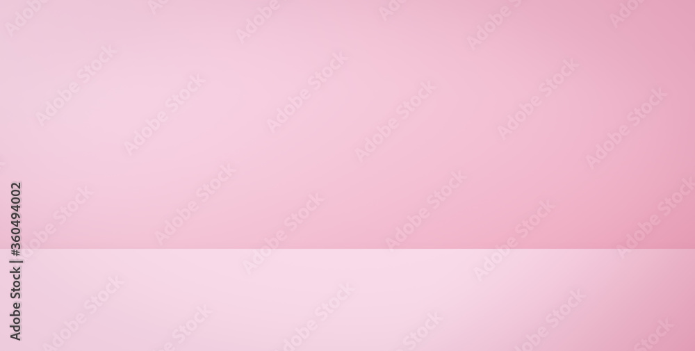 Pink pastel color empty room with minimal style concept