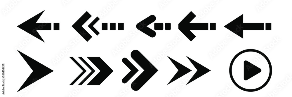 Set of black vector arrows. Arrow icons. EPS 10 Set of black vector arrows. Arrow icons. EPS 10