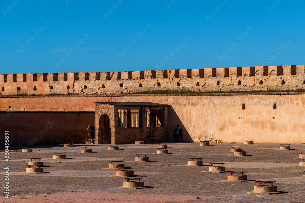 Entrance of historic underground prison in Meknes, Morocco
