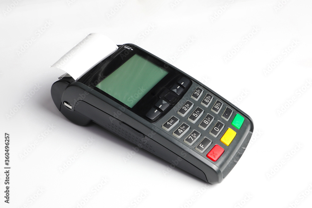 Credit card reader machine isolated on white background. Credit card reader machine isolated on white background.