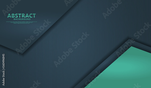 Green turquoise and dark blue background vector overlap layer on dark space for background design.