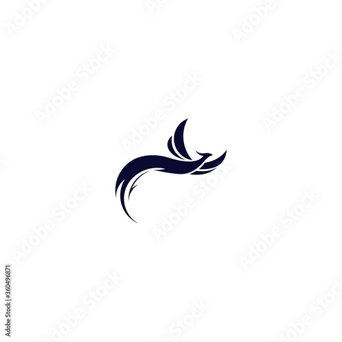 Fototapeta Naklejka Na Ścianę i Meble -  long tail phoenix silhouette logo