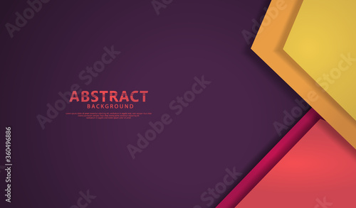 Overlap layers background with dark pink, yellow and purple background vector overlap layer on dark space for background design