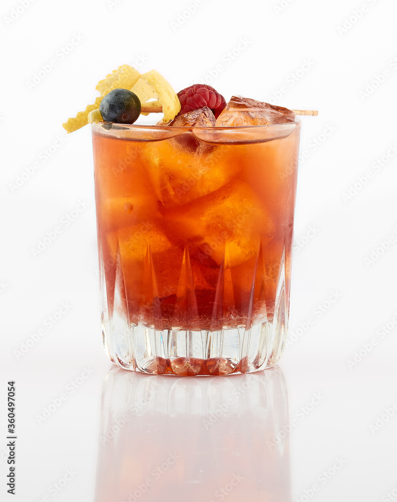 Fresh cocktail with fruits, ice and deco on white Background. Fresh cocktail with fruits, ice and deco on white Background.