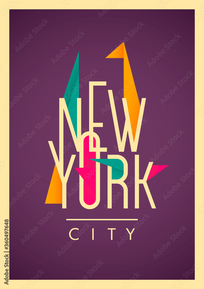 New York City poster with typography. Vector illustration. New York City poster with typography. Vector illustration.