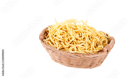 German raw spaetzle pasta in basket photo