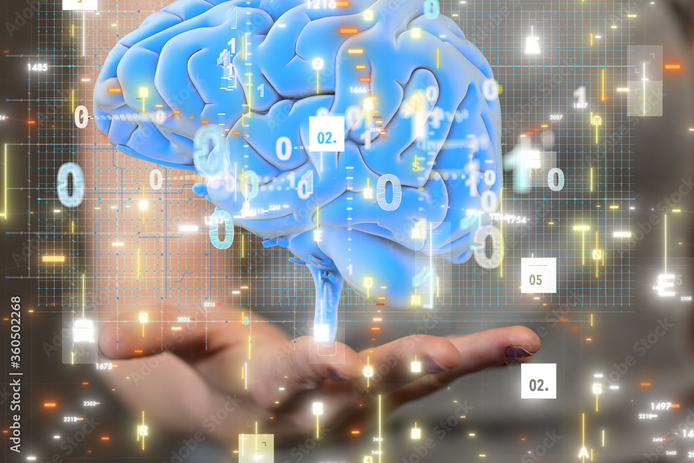 AI smart brain artificial system network digital AI smart brain artificial system network digital