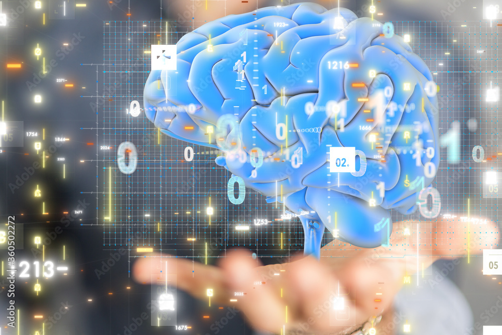 AI smart brain artificial system network digital AI smart brain artificial system network digital