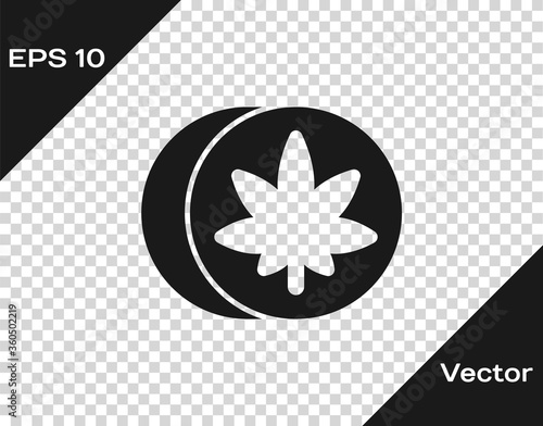 Black Herbal ecstasy tablets icon isolated on transparent background. Vector Illustration.
