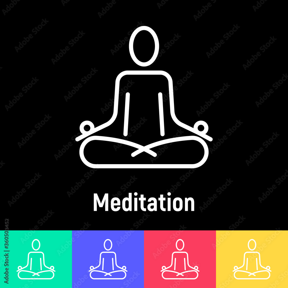 Simple sign of human in lotus pose for logo of meditation yoga school, class, spa salon. Vector illustration. Simple sign of human in lotus pose for logo of meditation yoga school, class, spa salon. Vector illustration.