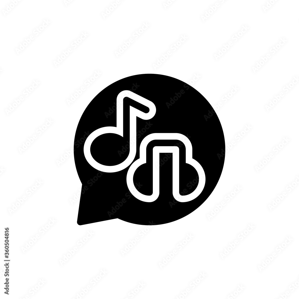 chat about music icon isolated on white background. vector illustration in glyph style. EPS 10 chat about music icon isolated on white background. vector illustration in glyph style. EPS 10