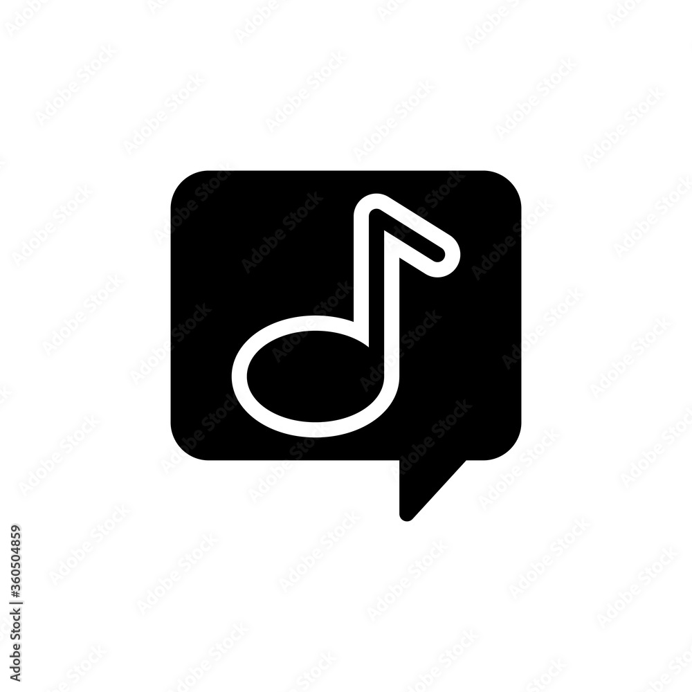 glyph style icon of chat about music. vector illustration for graphic design, website, UI isolated on white background. EPS 10 glyph style icon of chat about music. vector illustration for graphic design, website, UI isolated on white background. EPS 10