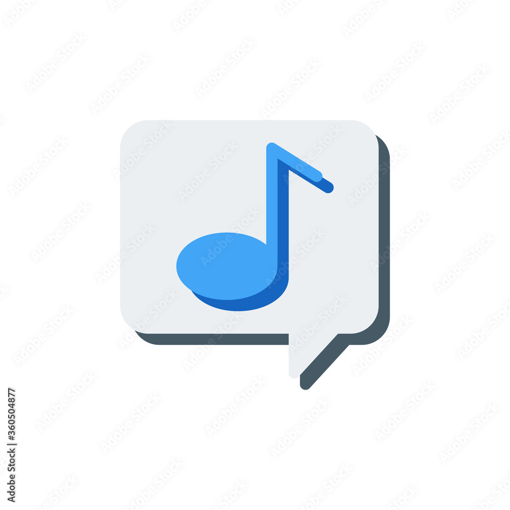 flat style icon of chat about music. vector illustration for graphic design, website, UI isolated on white background. EPS 10 flat style icon of chat about music. vector illustration for graphic design, website, UI isolated on white background. EPS 10