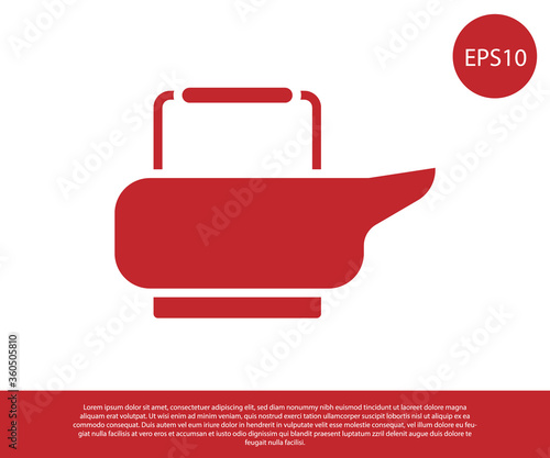 Red Bedpan icon isolated on white background. Toilet for bedridden patients. Vector Illustration.