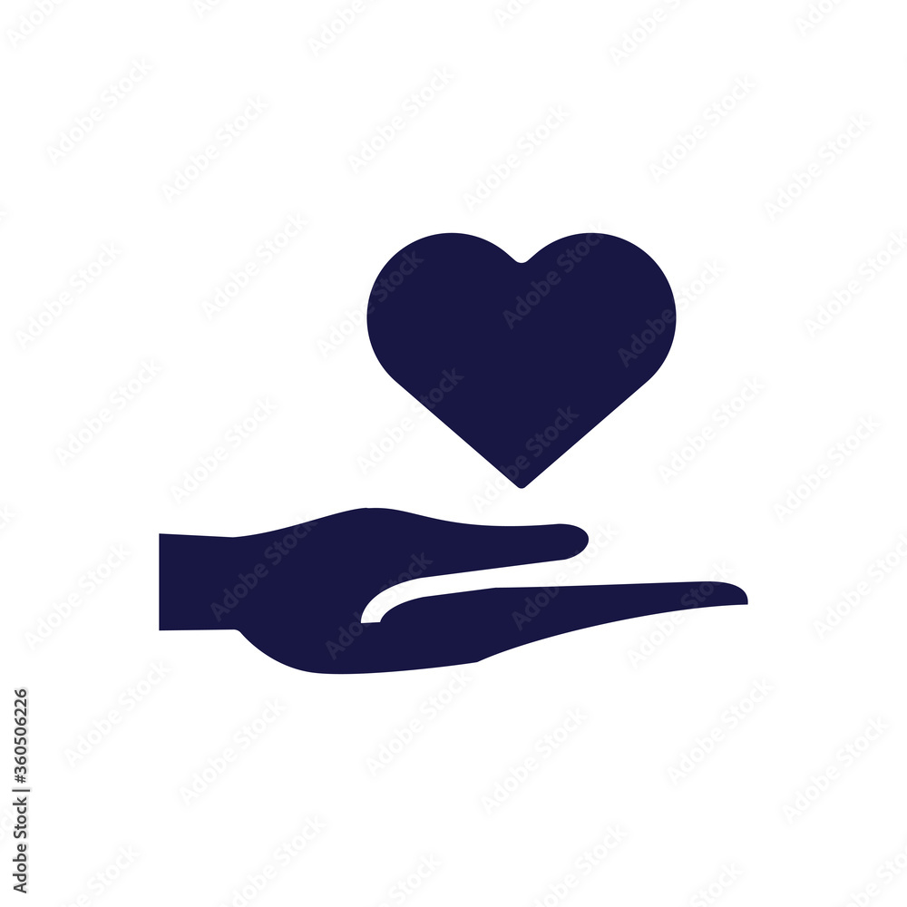 hand lifting heart silhouette style icon hand lifting heart silhouette style icon