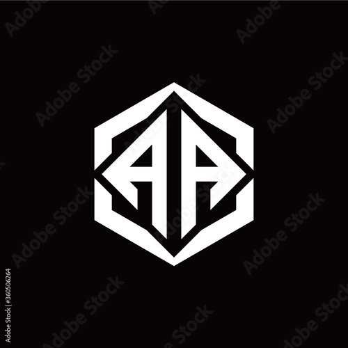 A A square initial logo with polygon element photo