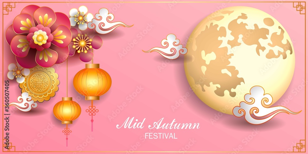 Naklejka premium Mid autumn festival / Chinese festival / Vector illustration