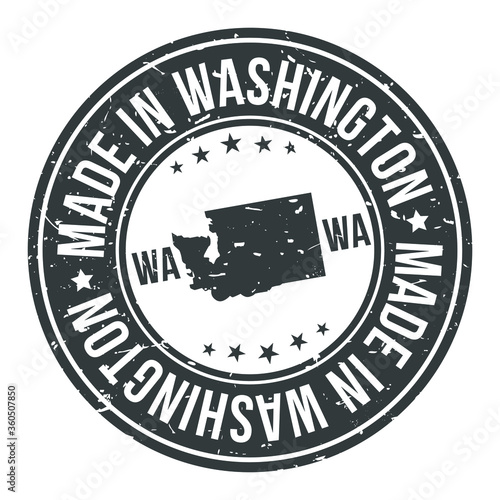 Made in Washington State USA Quality Original Stamp Design Vector Art.