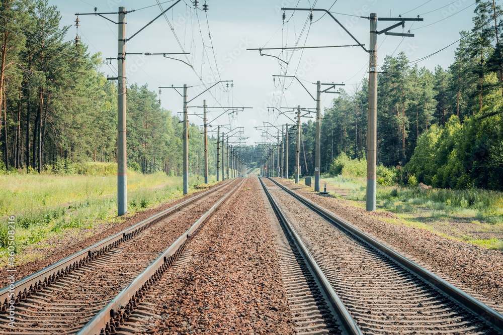 The railway leaving in the distance