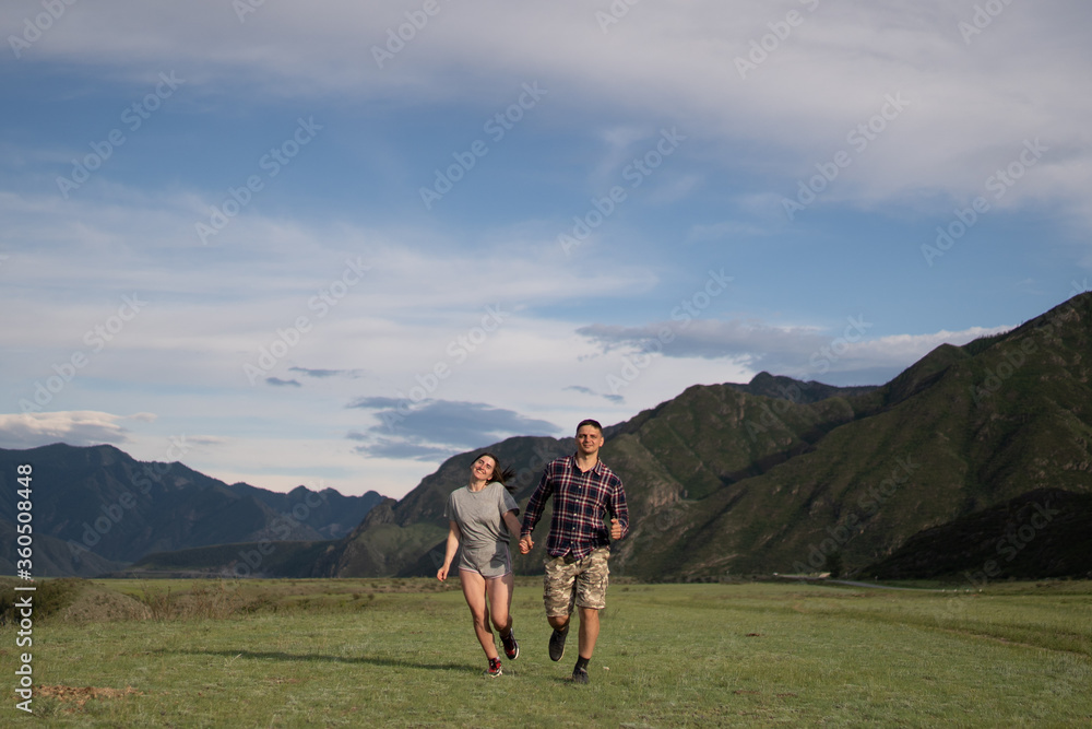 couple walking in the countryside