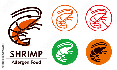 Shrimp icon / food allergy, allergen
