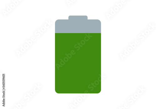 vector illustration of a green battery, High Battery Charging Icon For apps and web