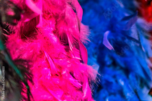Colorful Pink Blue Feathers Necklaces Mardi Gras New Orleans Louisiana