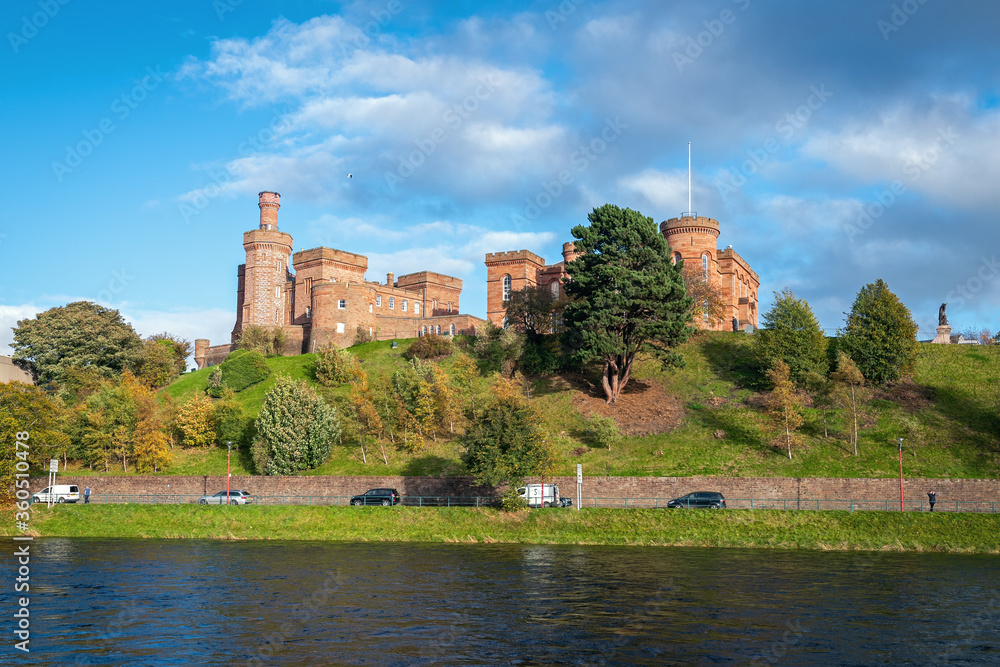 View of the Inverness Castle over the River Ness