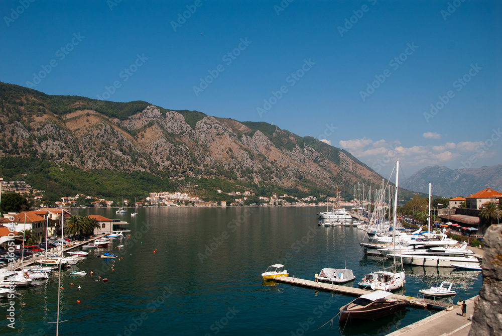 View of the Bay and the port surrounded by mountains