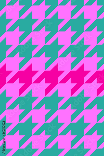 Abstract Geometric Colorful Hounds Tooth Seamless Vector Pattern Isolated Background